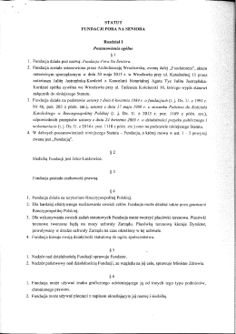 Statut Fundacji - Fundacja Pora na Seniora