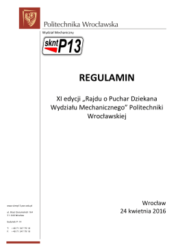 regulamin - SKNTP13 - Politechnika Wrocławska