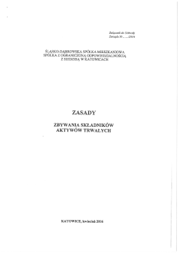 Zasady Zbywania Składników Aktywów Trwałych SDSM