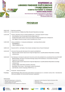 Program Konferencji - RPO WL 2014-2020