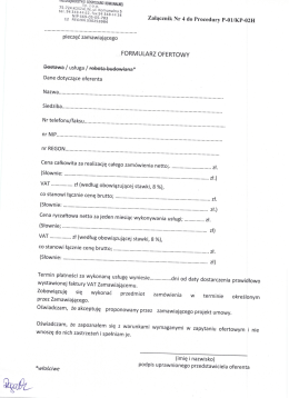 Formularz ofertowy