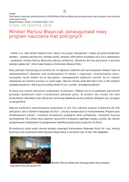Minister Mariusz Błaszczak zainaugurował nowy program