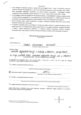 Page 1 - - -... POUCZENIE - ! , Osoba składająca oświadczenie