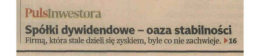 Dywidenda dodaje skrzydeł funduszowi