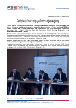 Informacja Prasowa Polsko-japońska umowa o współpracy w