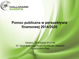 Pomoc publiczna w perspektywie finansowej 2014/2020