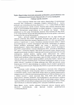 i funkcje wątroby szczur&oacute;w Celem niniejszego badania była ocena