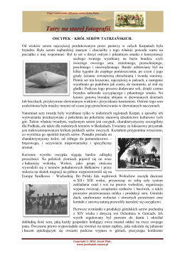 Pobierz tekst w wersji pdf. - Tatry na starej fotografii.