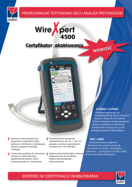 Specyfikacja WireXpert 4500