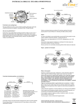 INSTRUKCJA OBSŁUGI ZEGARKA SPORTOWEGO