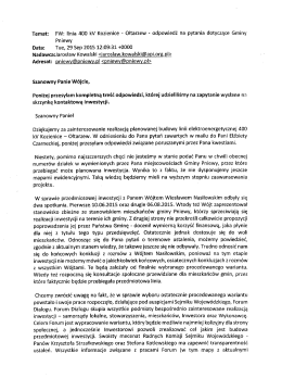 Temat: FW: linia 400 kV Kozienice - Ołtarzew