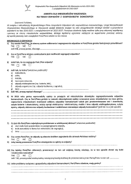 ANKIETA oLA MieszkAŃc&oacute;w MAzowszA NA TEMAT