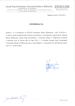Zarząd Dróg Komunikacji i Utrzymania Miasta W Wałbrzychu ZD Ki