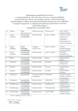 Harmonogram Nr 2 pogadanek zdrowotnych