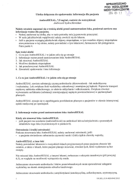 Ulotka dołączona do opakowania: informacja dla pacjenta