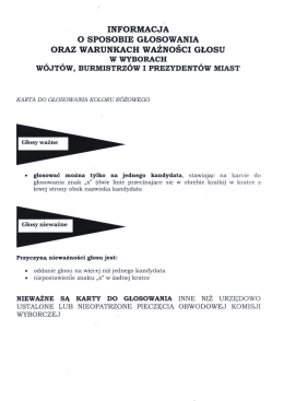 Informacja o sposobie głosowania oraz warunkach ważności głosu