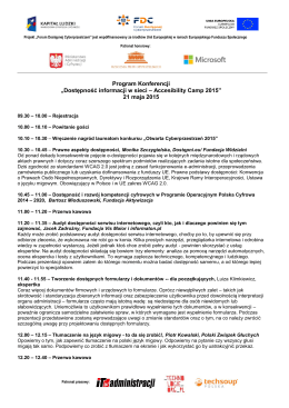 Program AC 2015 - Forum Dostępnej Cyberprzestrzeni