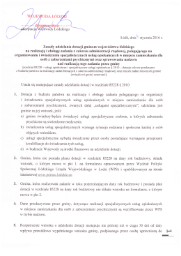 Zasady udzielania dotacji 85228 § 2010 w 2016 roku
