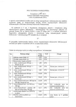 Cennik - Politechnika Warszawska