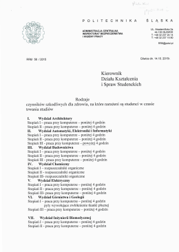 wykaz kierunków
