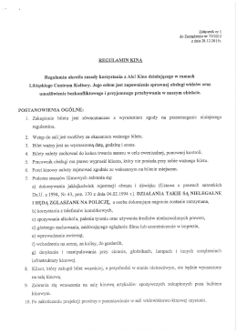 Regulamin Ale! Kino - Libiąskie Centrum Kultury
