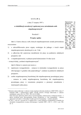Ustawa z dnia 27 sierpnia 1997 r. o rehabilitacji