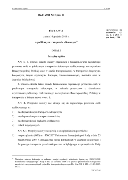 Ustawa z dnia 16 grudnia 2010 r. o publicznym transporcie zbiorowym