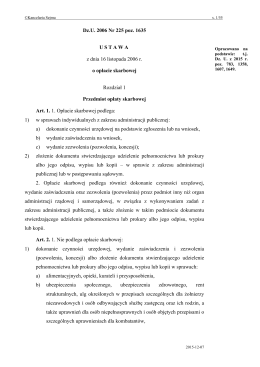 Ustawa z dnia 16 listopada 2006 r. o opłacie skarbowej