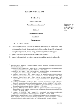 ustawa z dnia 16 lipca 2004 r. – Prawo telekomunikacyjne