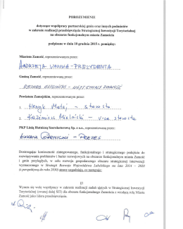 dotyczace wsp&oacute;łpracy partnerskiej gmin oraz innych podmiot&oacute;w