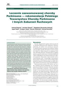 Otwórz cały artykuł - Polskie Towarzystwo Choroby Parkinsona i