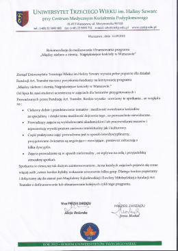 UNIWERSYTET TRZECIEGO WIEKU im. Haliny szwarc