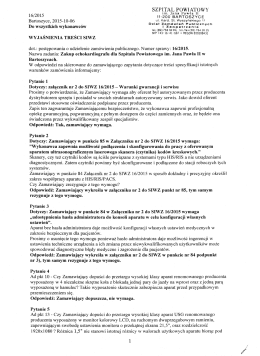 Wyjaśnienia treści SIWZ