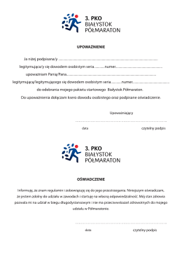 upowaznienie - Białystok Półmaraton