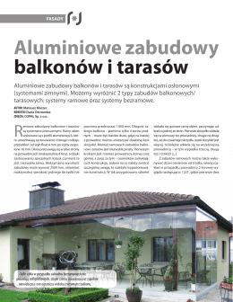 Aluminiowe zabudowy balkonów i tarasów