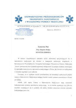 Stowarzyszenie Przedsiębiorc&oacute;w Transportu Sanitarnego i