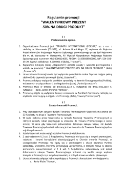 Regulamin promocji "WALENTYNKOWY PREZENT -50
