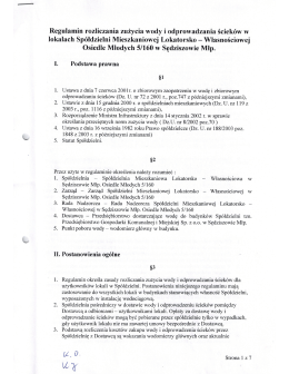 Regulamin rozliczania zużycia wody i odprowadzania ściek&oacute;w w