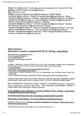 Temat: Fwd: Bardzo pilne ll Termin głosowania do