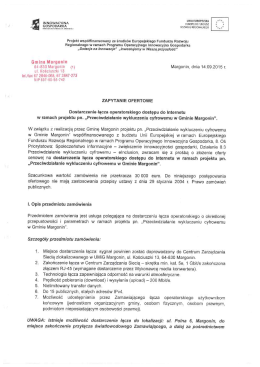 dostarczenie łącza operatorskiego dostępu do Internetu na potrzeby