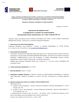 1. Zaproszenie do złożenia oferty