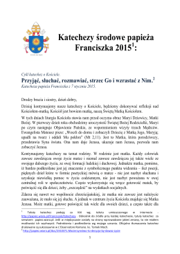 Katechezy środowe papieża Franciszka 2015 1