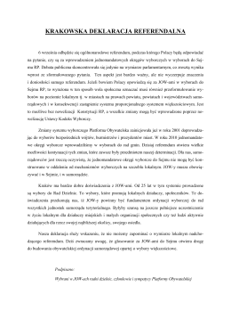 Krakowską Deklarację Referendalną