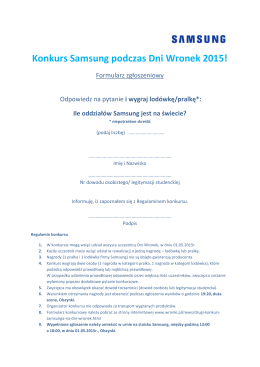 Konkurs Samsung podczas Dni Wronek 2015!