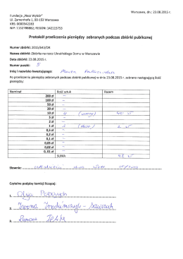 Warszawa, dn.: 23.08.2015 r. Fundacja „Nasz Wybór” UI