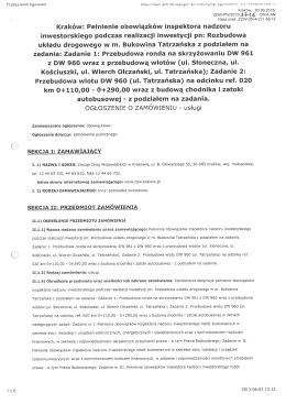 ogloszenie - Zarząd Dróg Wojewódzkich w Krakowie