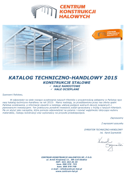 katalog techniczno-handlowy 2015 konstrukcje stalowe