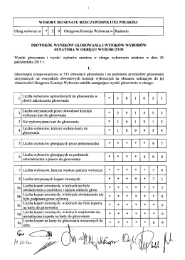 Protokół wyników wyborów do Senatu RP przeprowadzonych w 50