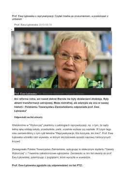 Prof. Ewa Łętowska o reprywatyzacji: Czytać trzeba ze