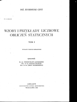WZORY I PRZYKŁADY LICZBOWE OBLICZEN STATYCZNYCH